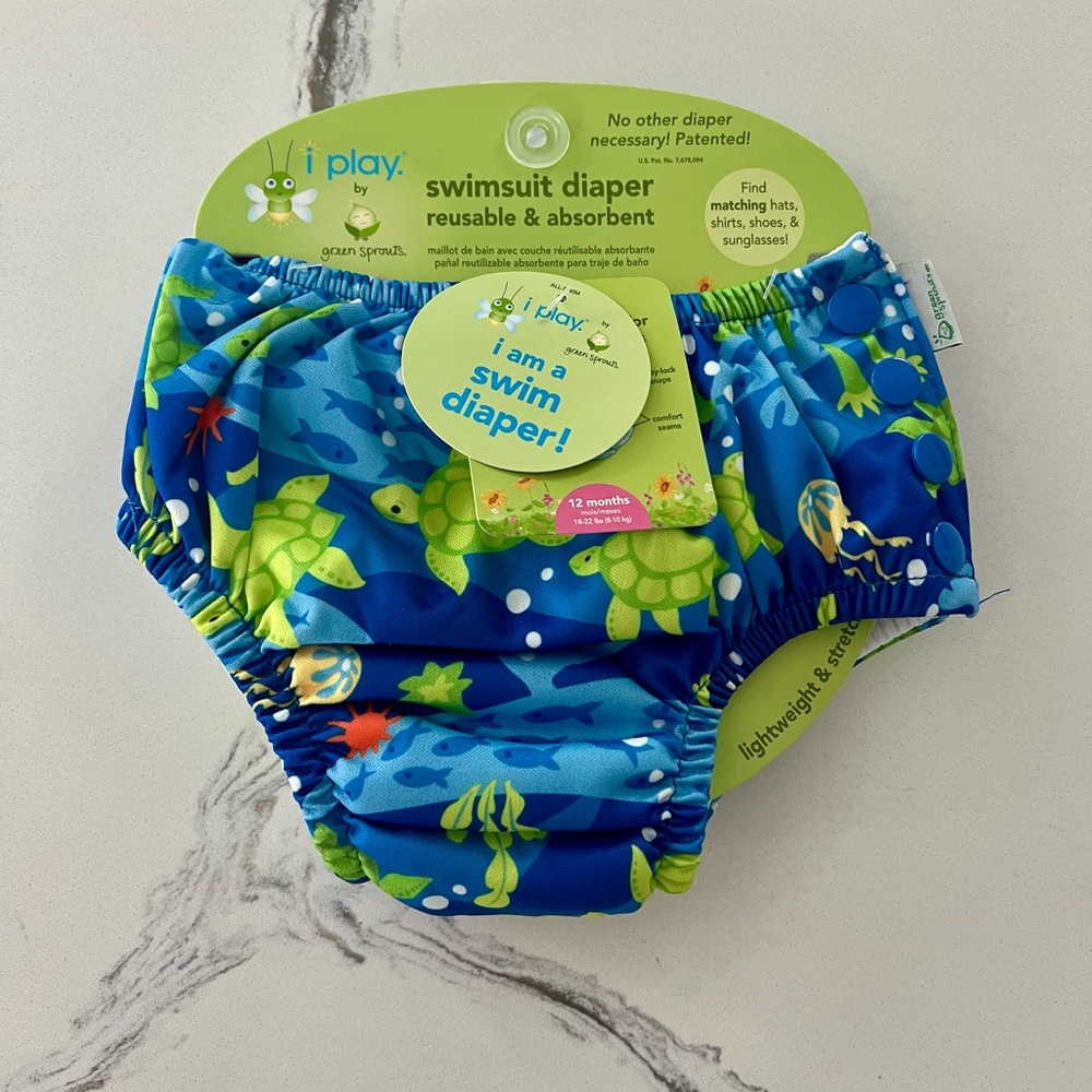i play. Blue Turtle Swim Diaper 12 M